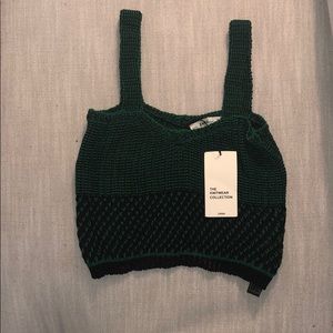 Green knit tank/crop top ZARA .. Never worn!!